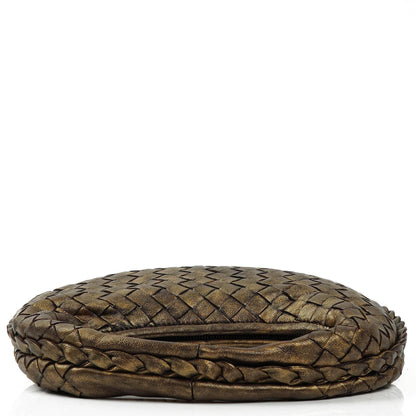 Bottega Veneta Mini Veneta Hobo Tasche aus Nappa Intrecciato in gealtertem Gold