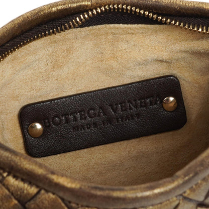 Bottega Veneta Mini Veneta Hobo Tasche aus Nappa Intrecciato in gealtertem Gold