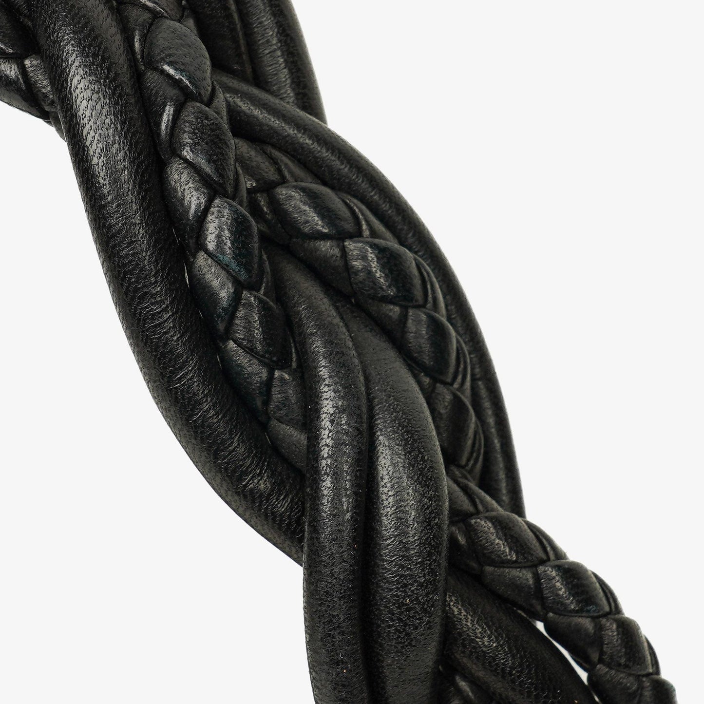 Bottega Veneta Schwarze Intrecciato Leder Geflochtener Griff Klapp-Schultertasche