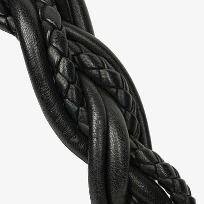 Bottega Veneta Schwarze Intrecciato Leder Geflochtener Griff Klapp-Schultertasche
