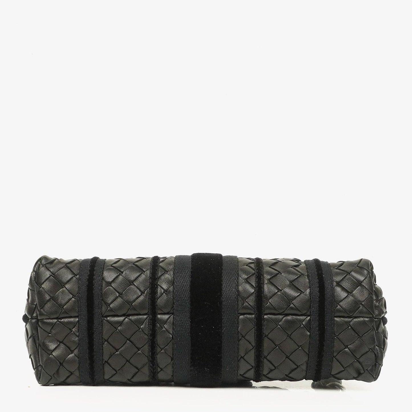 Bottega Veneta Intrecciato Schultertasche aus schwarzem Leder