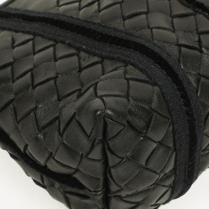 Bottega Veneta Intrecciato Schultertasche aus schwarzem Leder
