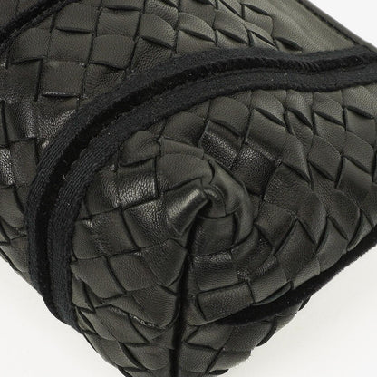 Bottega Veneta Intrecciato Schultertasche aus schwarzem Leder