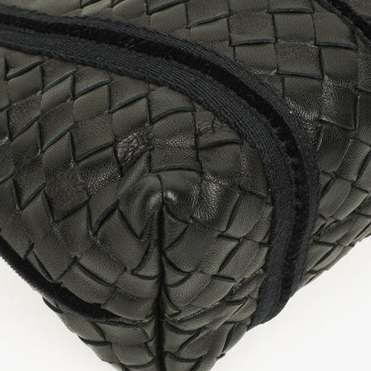 Bottega Veneta Intrecciato Schultertasche aus schwarzem Leder