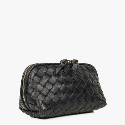 Bottega Veneta Kosmetiktasche aus schwarzem Intrecciato Nappaleder