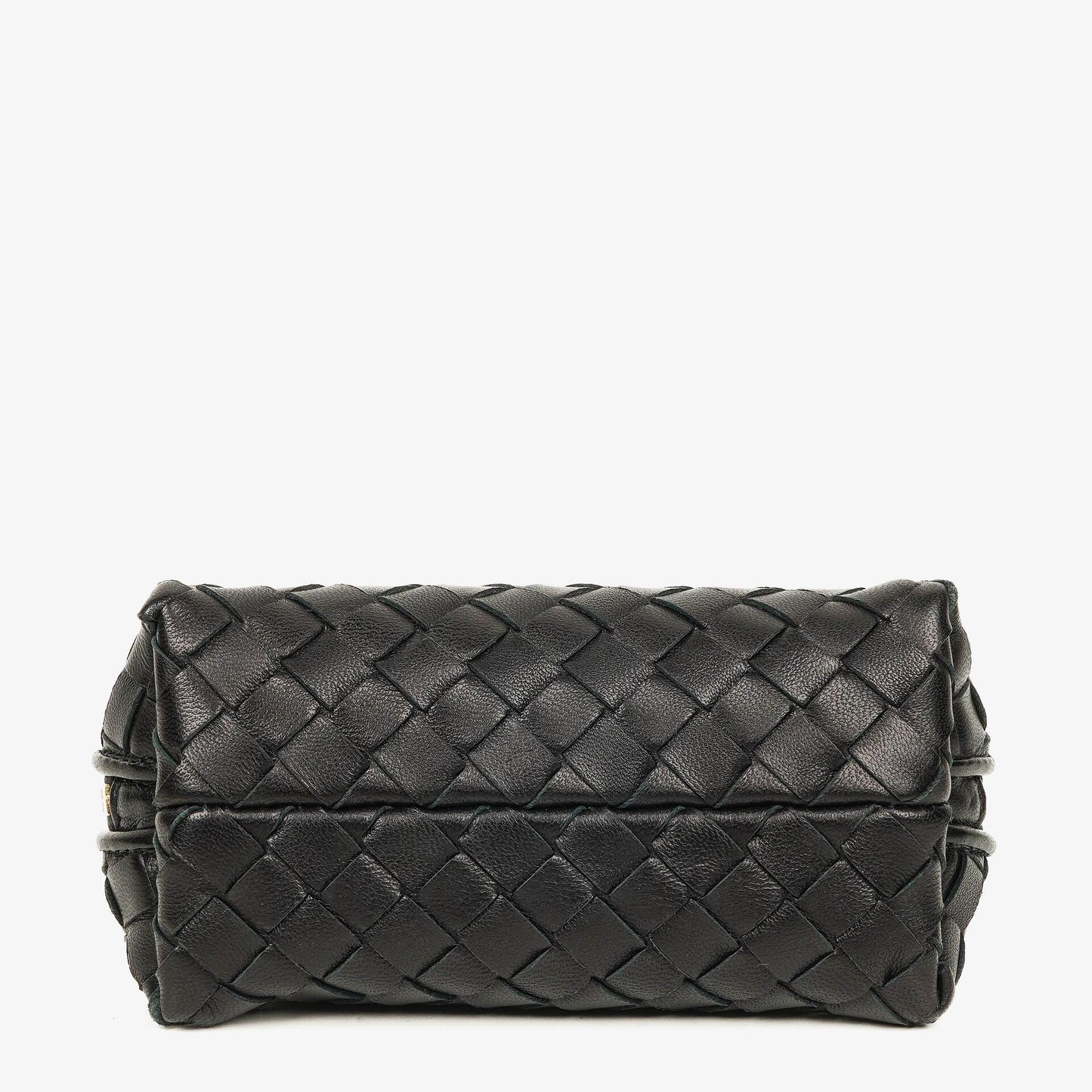 Bottega Veneta Kosmetiktasche aus schwarzem Intrecciato Nappaleder