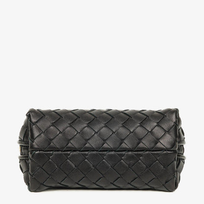 Bottega Veneta Kosmetiktasche aus schwarzem Intrecciato Nappaleder