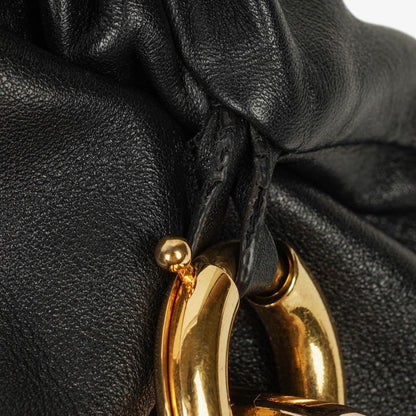 Bottega Veneta Chain Pouch Tasche aus schwarzem Leder