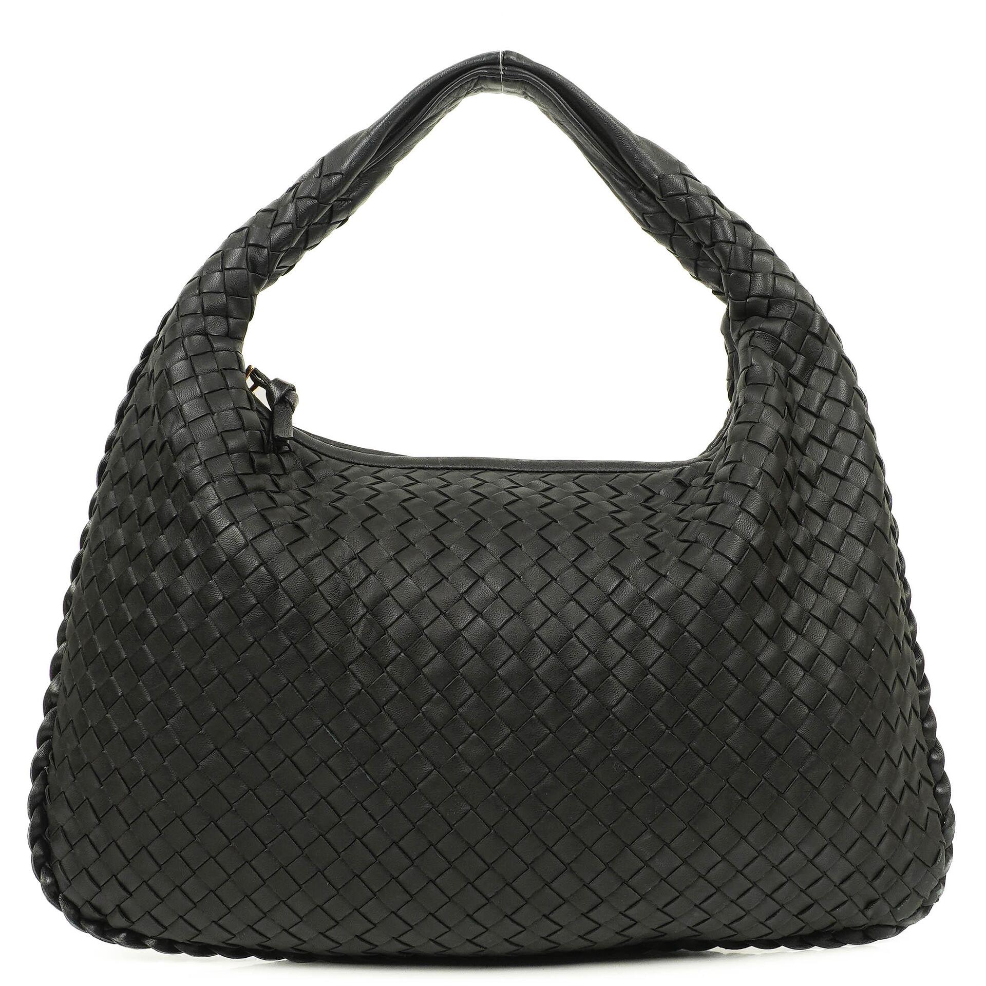 Bottega Veneta Mittelgroße Veneta Hobo Tasche Schwarz Nappa Intrecciato