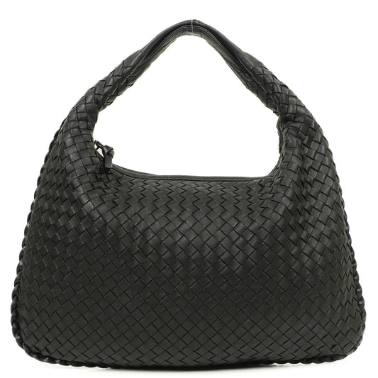 Bottega Veneta Mittelgroße Veneta Hobo Tasche Schwarz Nappa Intrecciato