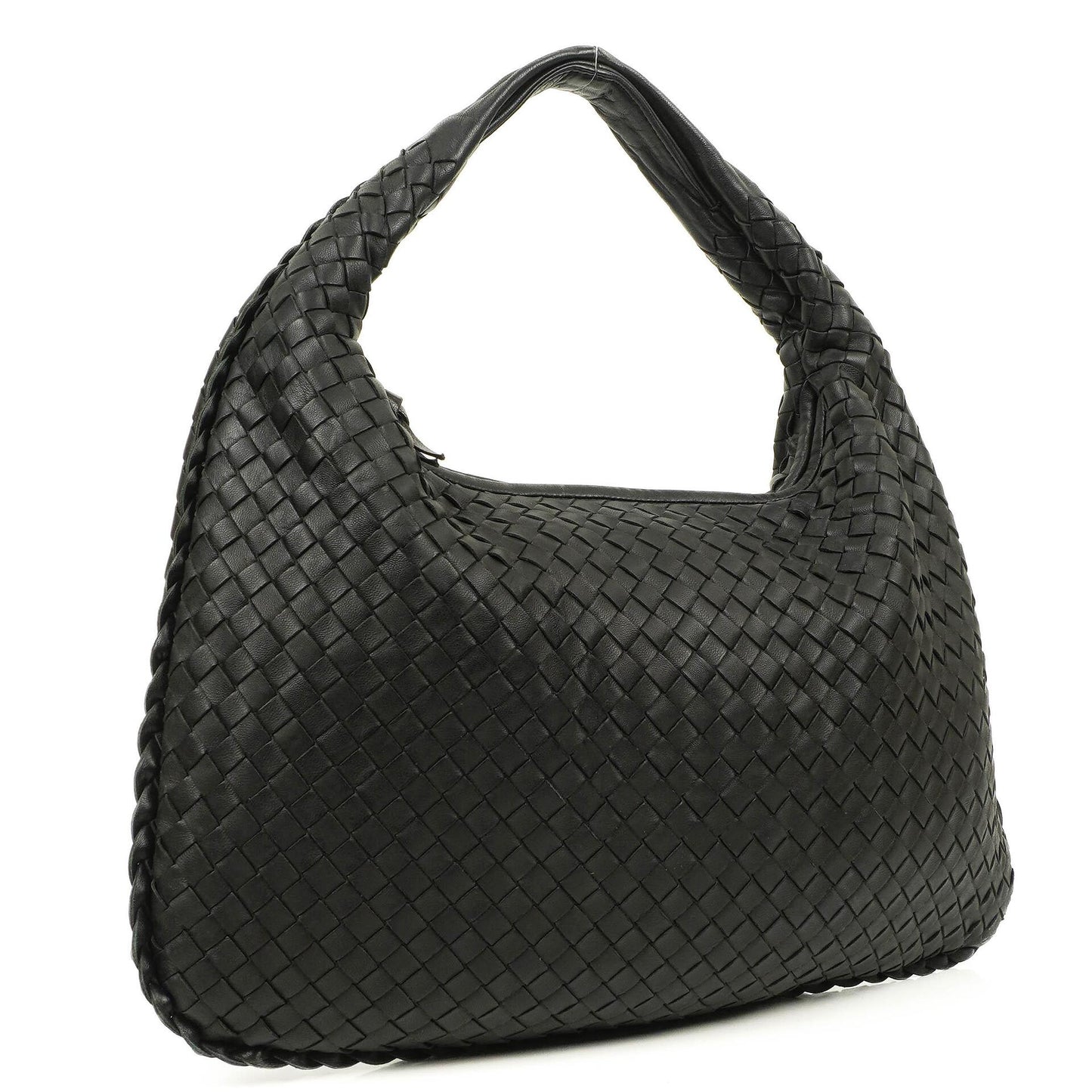 Bottega Veneta Mittelgroße Veneta Hobo Tasche Schwarz Nappa Intrecciato