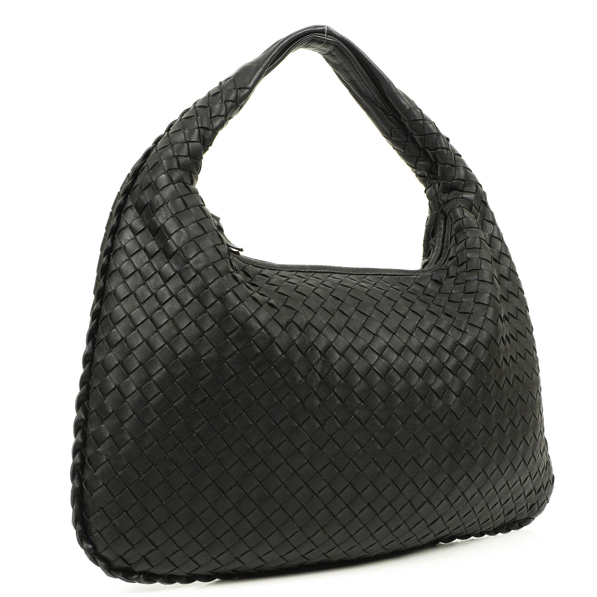 Bottega Veneta Mittelgroße Veneta Hobo Tasche Schwarz Nappa Intrecciato