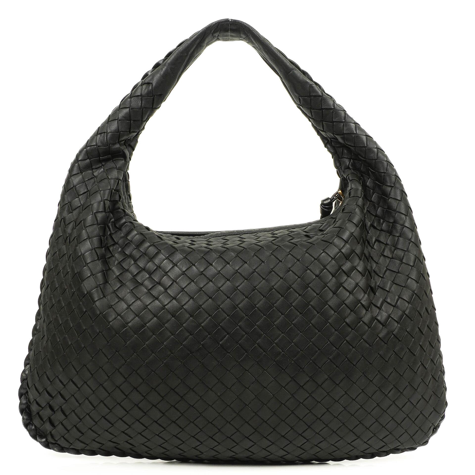 Bottega Veneta Mittelgroße Veneta Hobo Tasche Schwarz Nappa Intrecciato