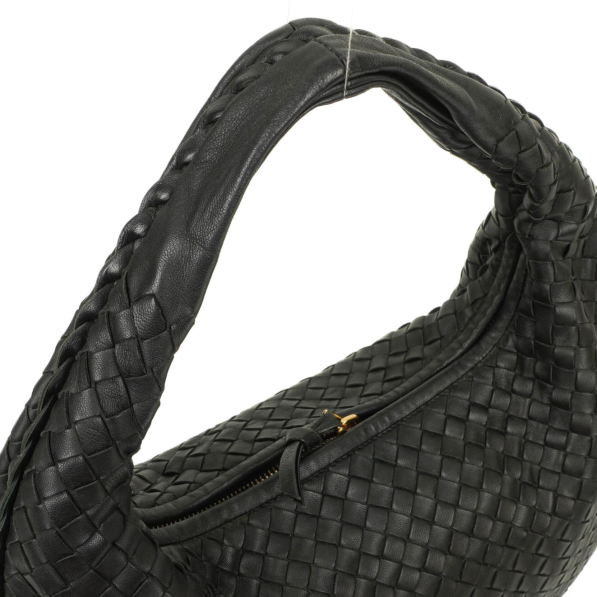 Bottega Veneta Mittelgroße Veneta Hobo Tasche Schwarz Nappa Intrecciato