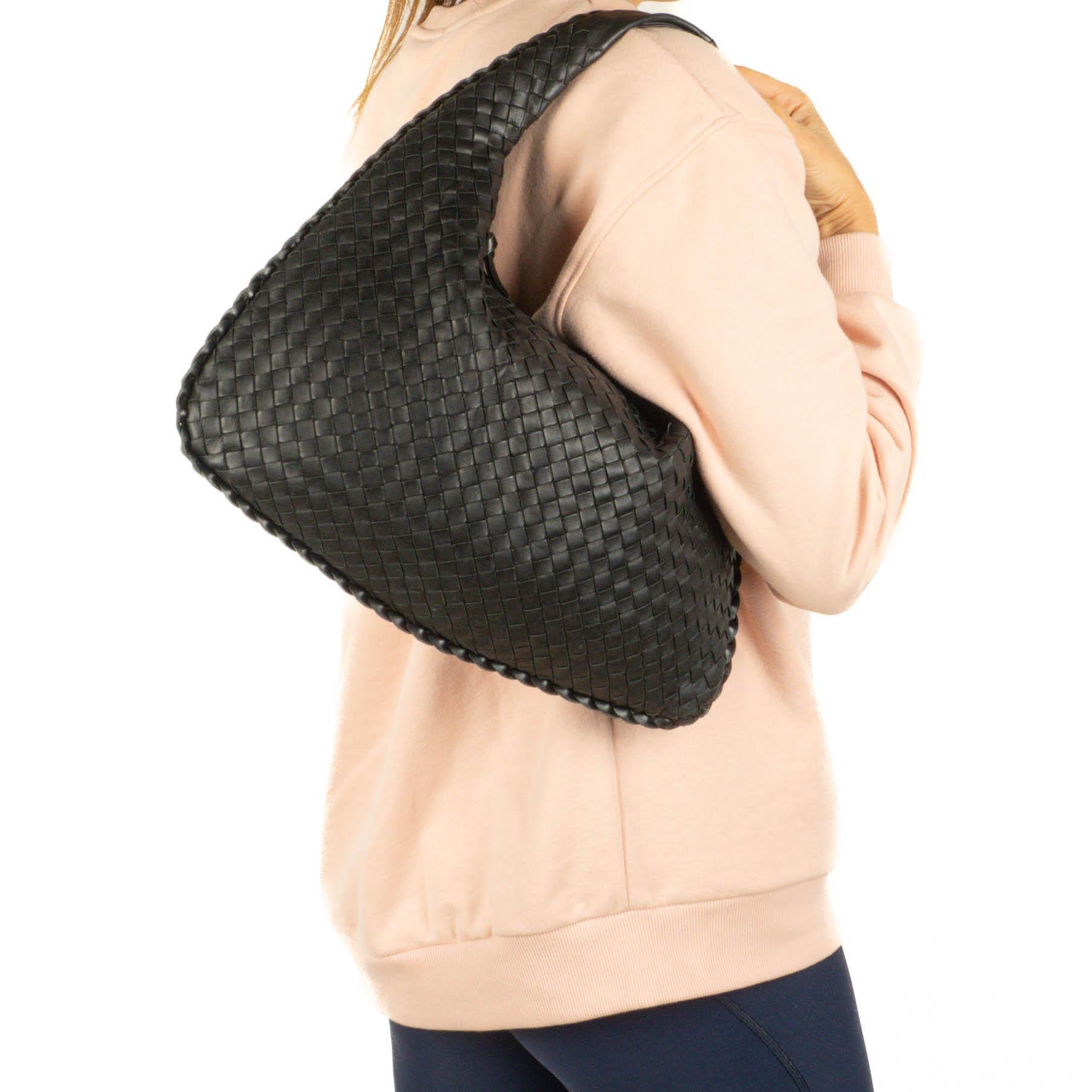 Bottega Veneta Mittelgroße Veneta Hobo Tasche Schwarz Nappa Intrecciato
