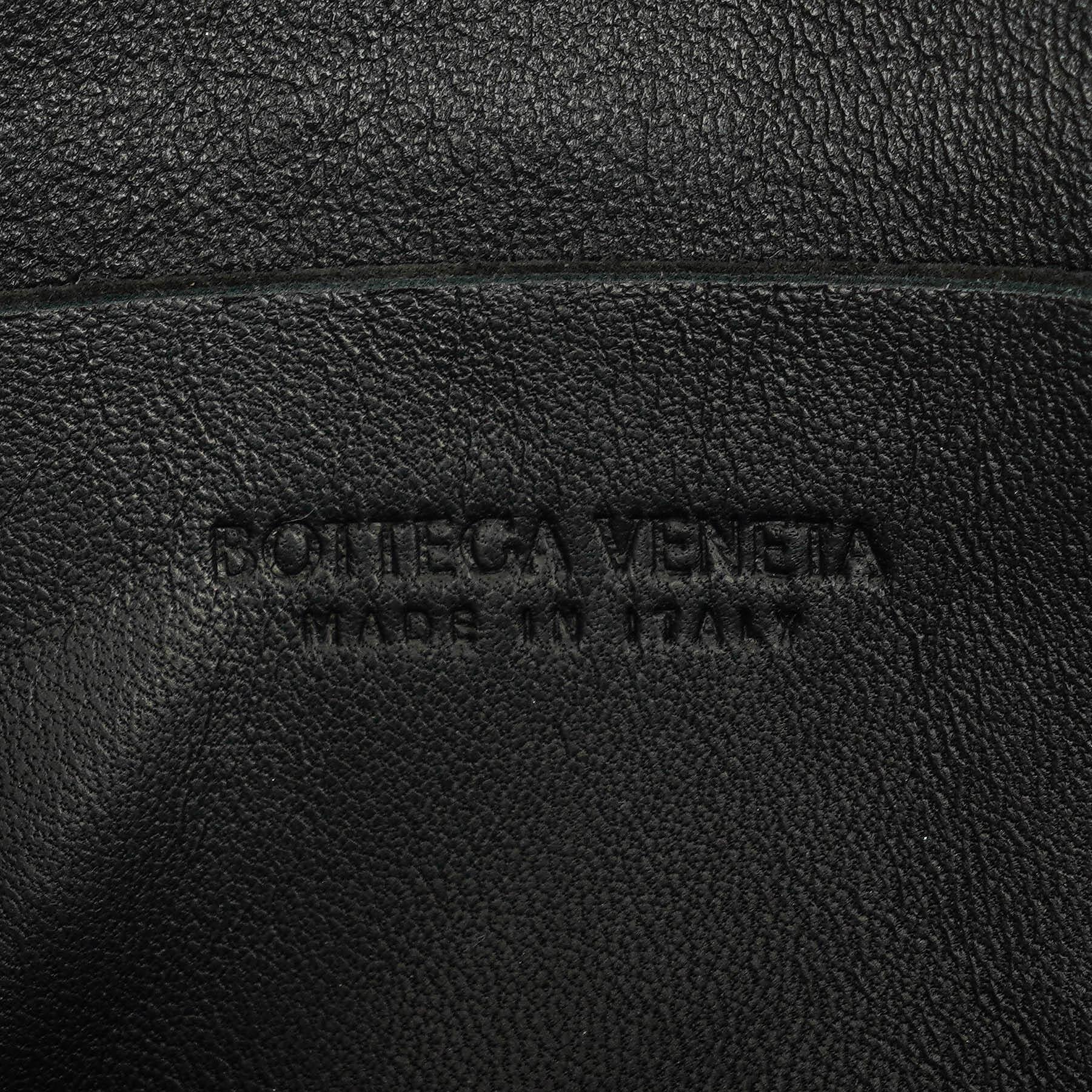 Bottega Veneta Schwarze Nappa Intreccio The Belt Cassette Umhängetasche
