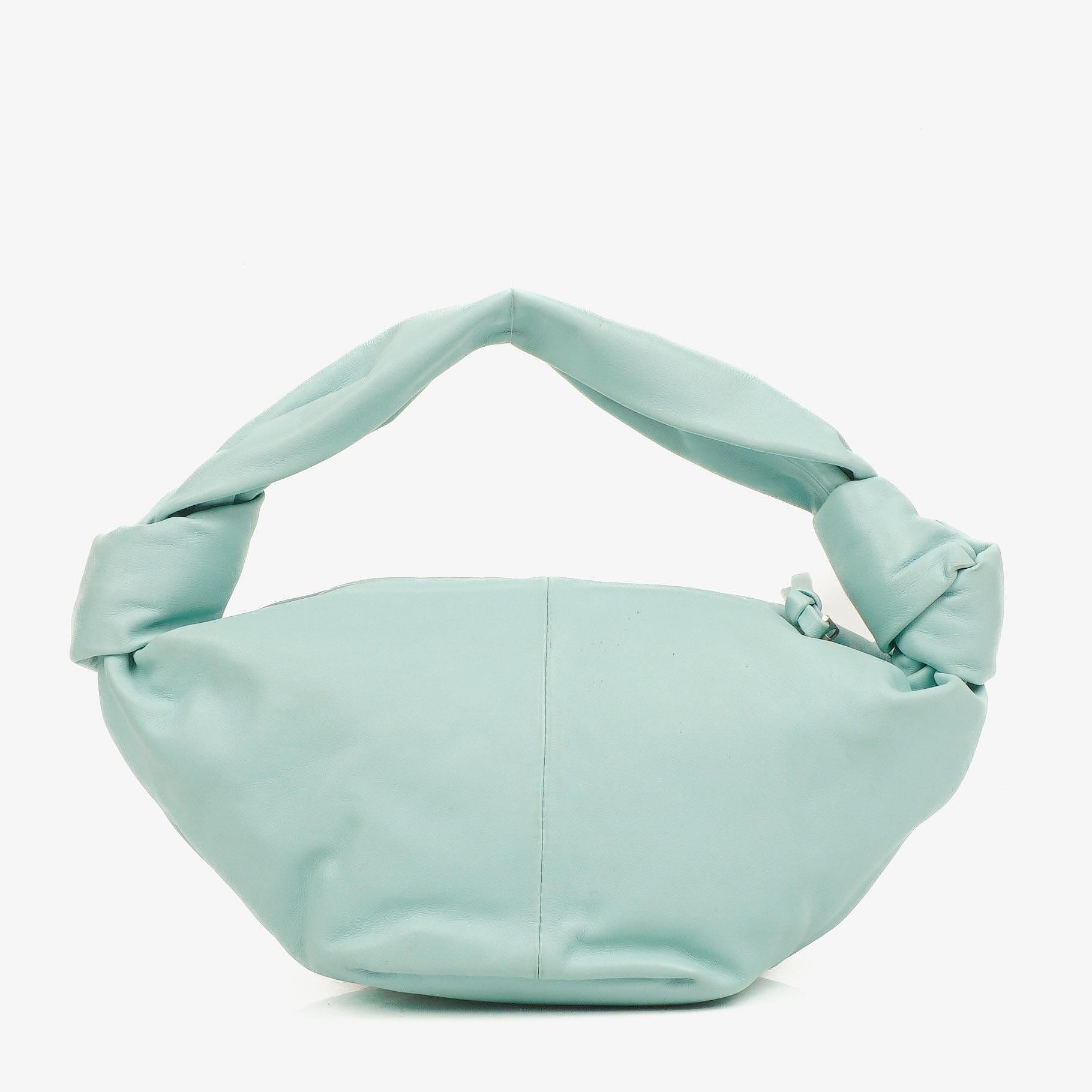 Bottega Veneta Double Knot Clutch aus blauem Leder
