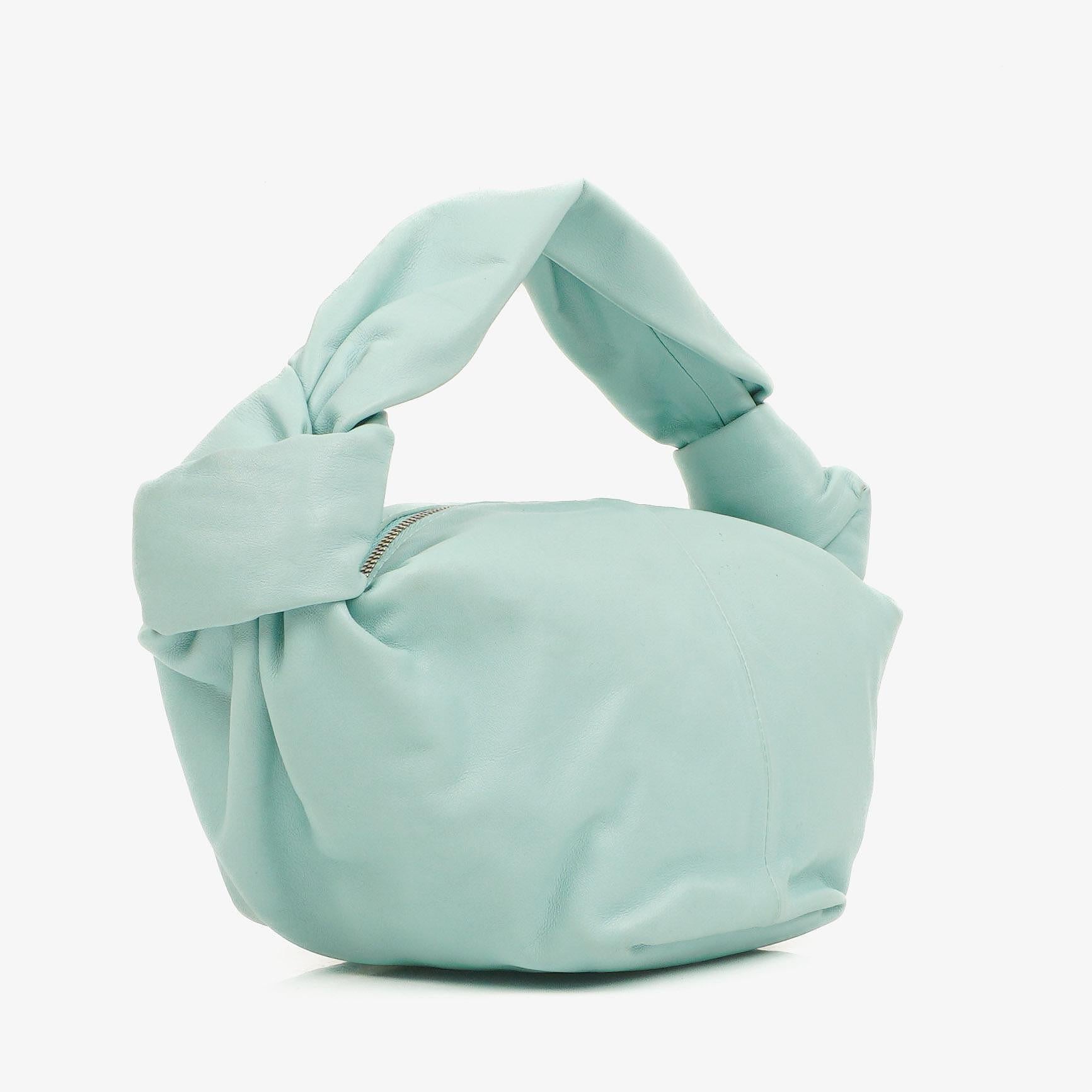 Bottega Veneta Double Knot Clutch aus blauem Leder