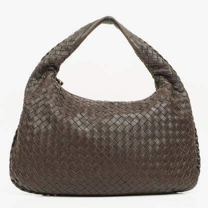 Bottega Veneta Medium Veneta Hobo Tasche aus braunem Nappa Intrecciato Leder