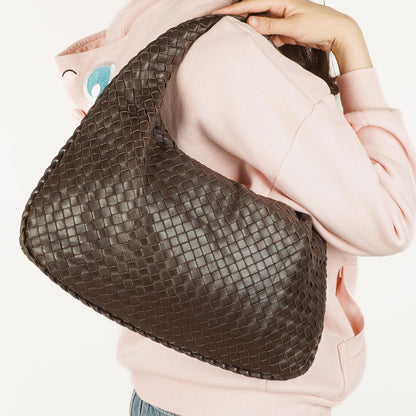 Bottega Veneta Medium Veneta Hobo Tasche aus braunem Nappa Intrecciato Leder