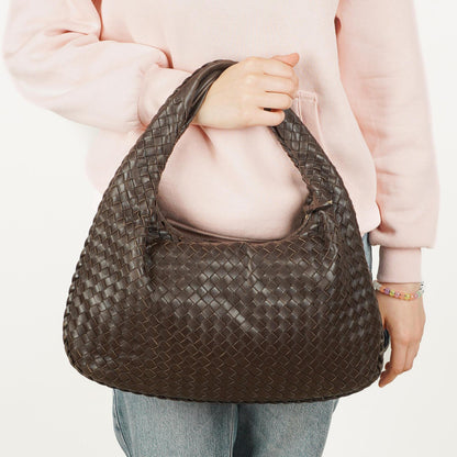 Bottega Veneta Medium Veneta Hobo Tasche aus braunem Nappa Intrecciato Leder