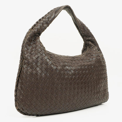 Bottega Veneta Medium Veneta Hobo Tasche aus braunem Nappa Intrecciato Leder
