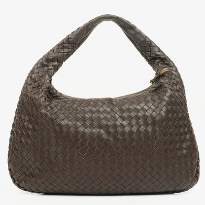 Bottega Veneta Medium Veneta Hobo Tasche aus braunem Nappa Intrecciato Leder