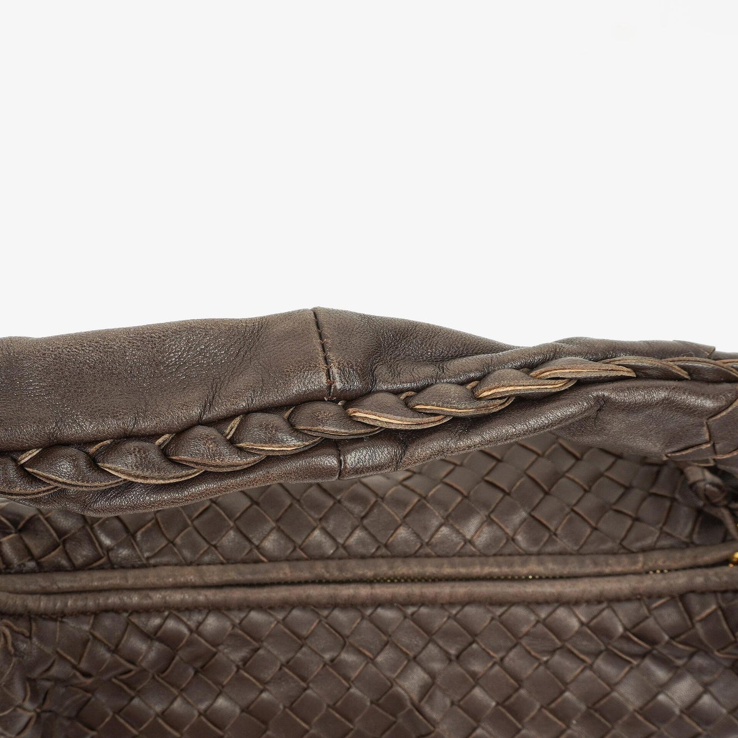 Bottega Veneta Medium Veneta Hobo Tasche aus braunem Nappa Intrecciato Leder