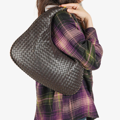 Bottega Veneta Medium Veneta Hobo Tasche aus braunem Nappa Intrecciato