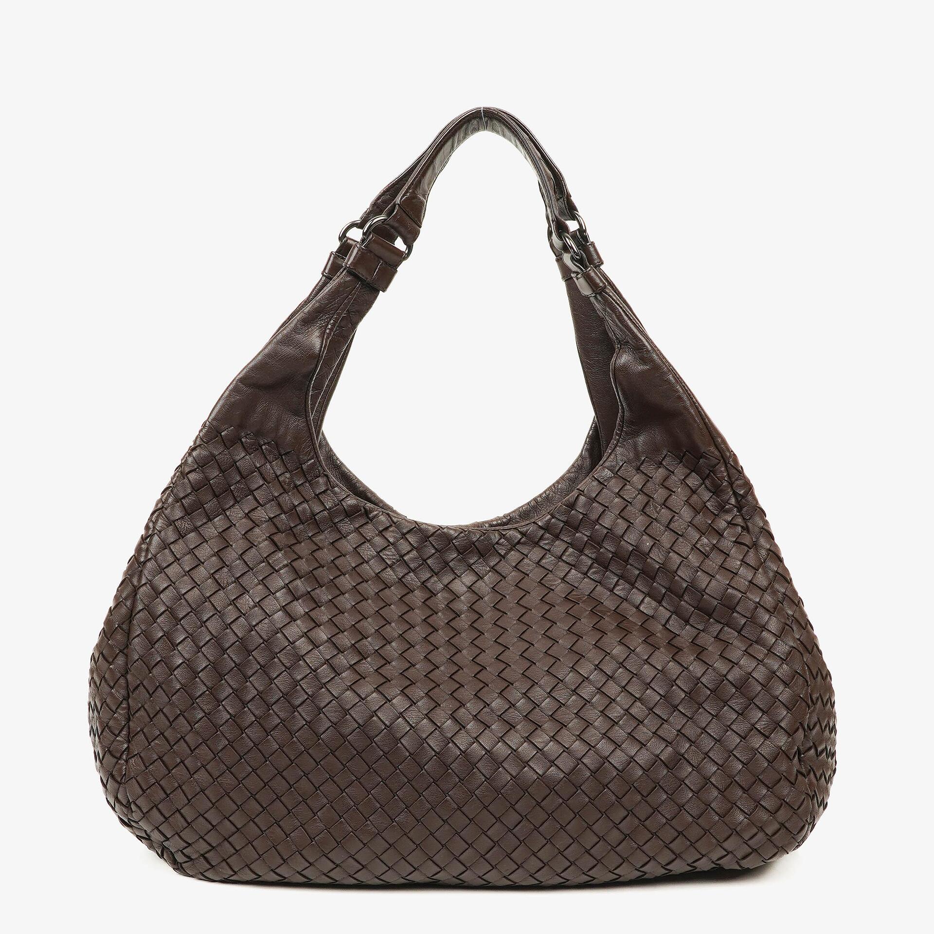 Bottega Veneta Campana Hobo-Tasche aus braunem Nappa Intrecciato