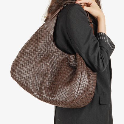 Bottega Veneta Campana Hobo-Tasche aus braunem Nappa Intrecciato