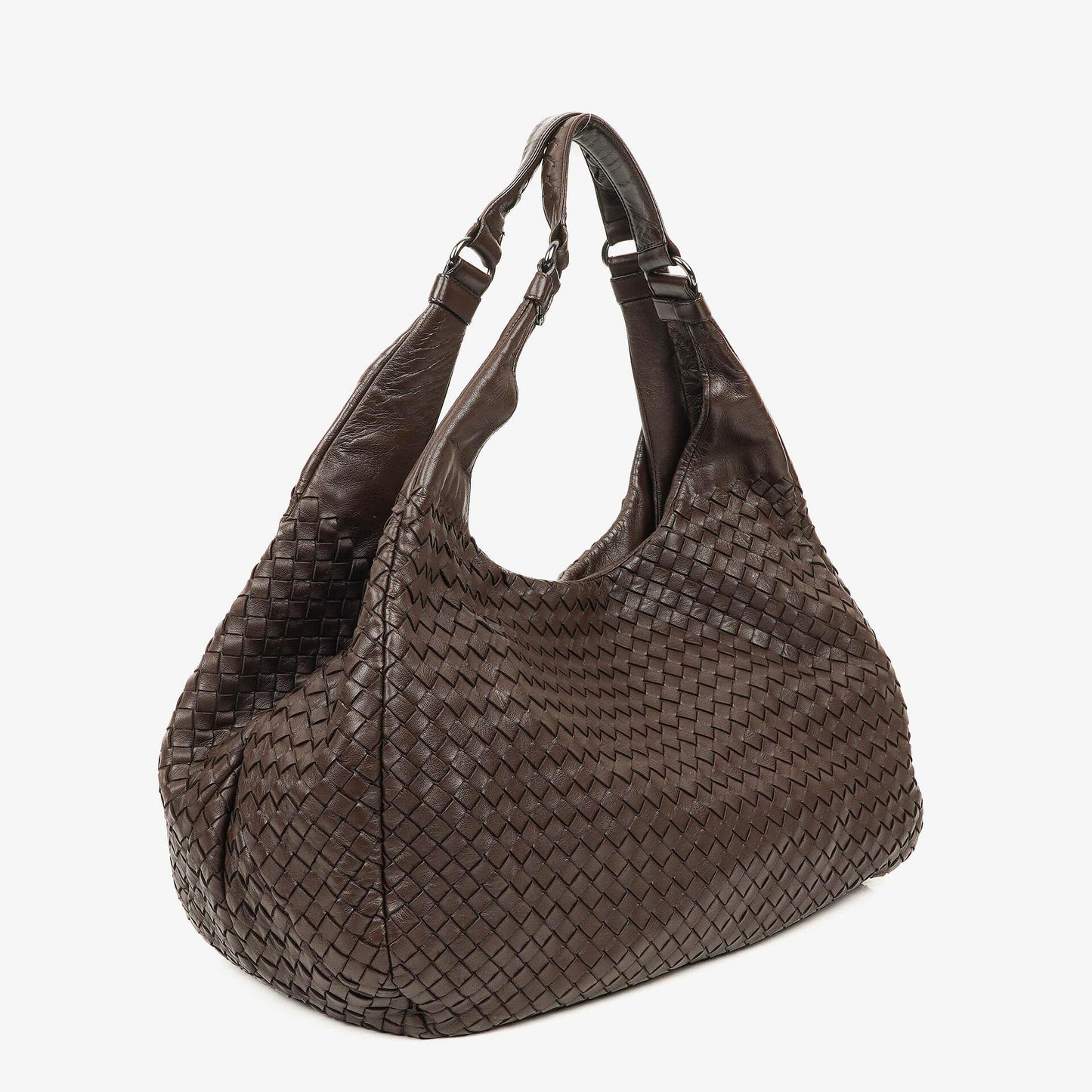 Bottega Veneta Campana Hobo-Tasche aus braunem Nappa Intrecciato