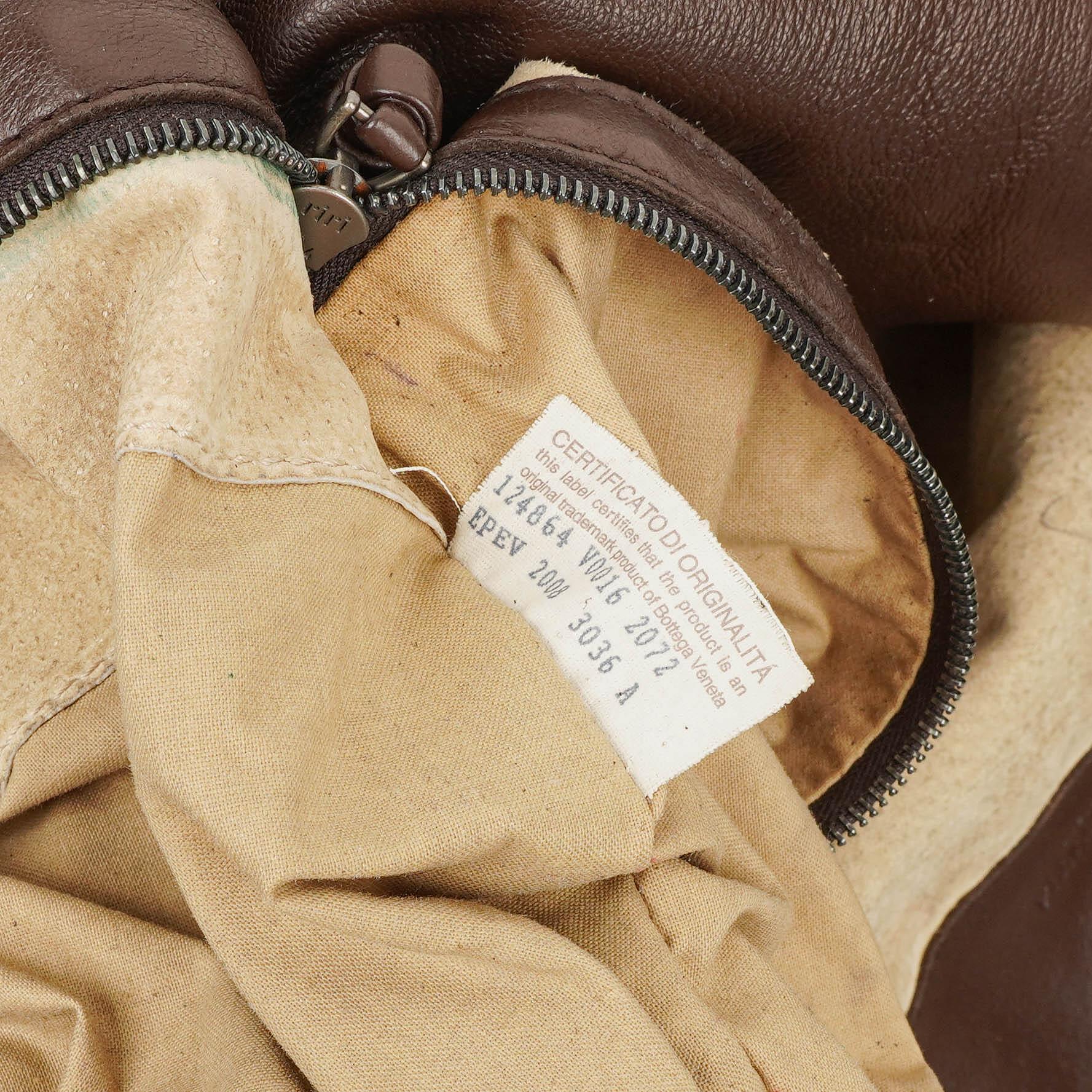 Bottega Veneta Campana Hobo-Tasche aus braunem Nappa Intrecciato