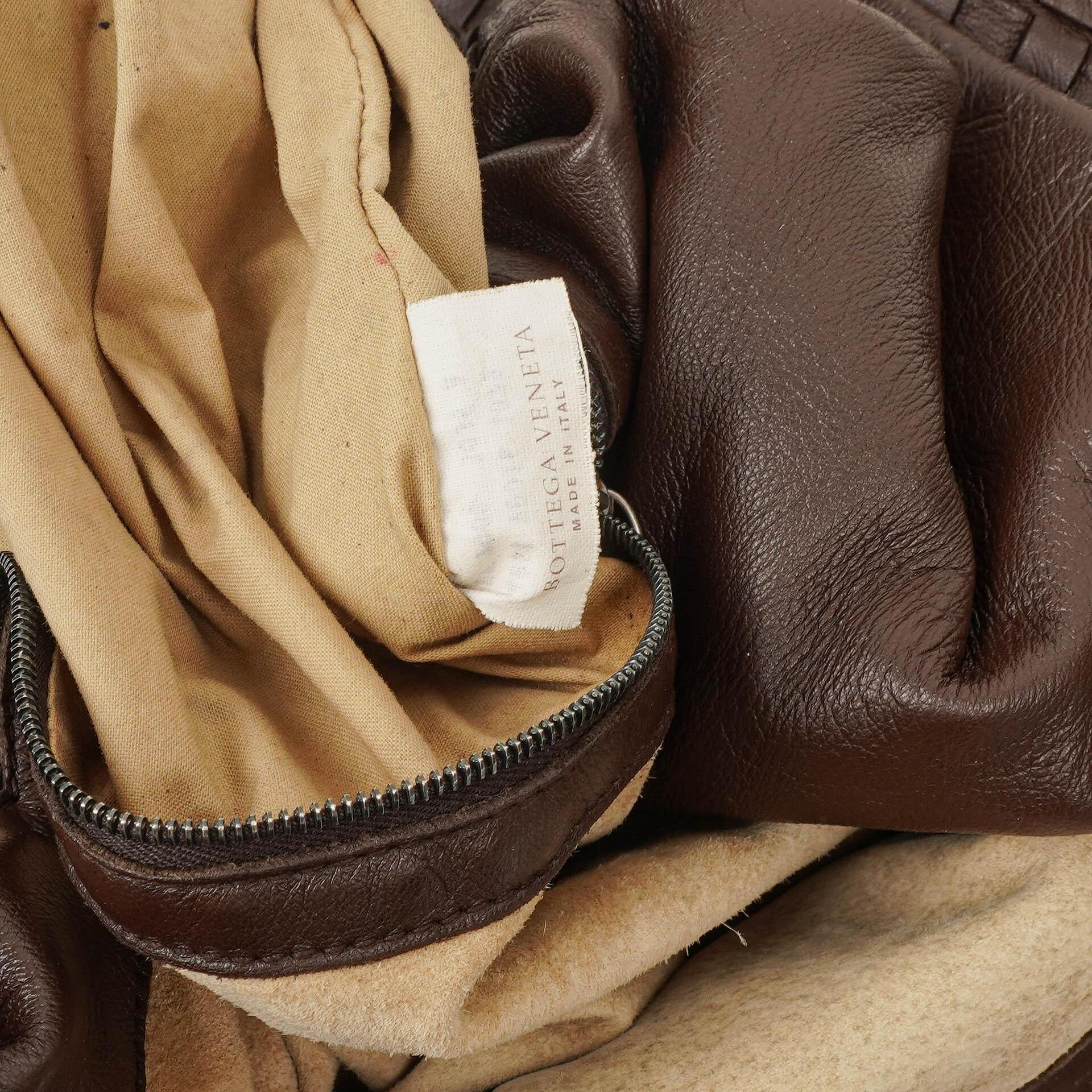 Bottega Veneta Campana Hobo-Tasche aus braunem Nappa Intrecciato
