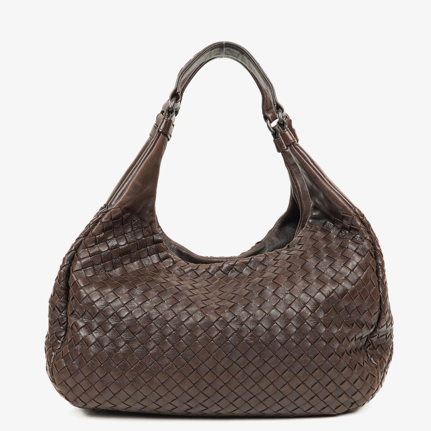 Bottega Veneta Campana Hobo Tasche aus braunem Intrecciato Nappa