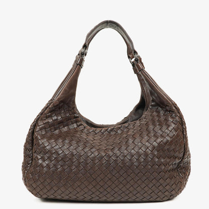 Bottega Veneta Campana Hobo Tasche aus braunem Intrecciato Nappa