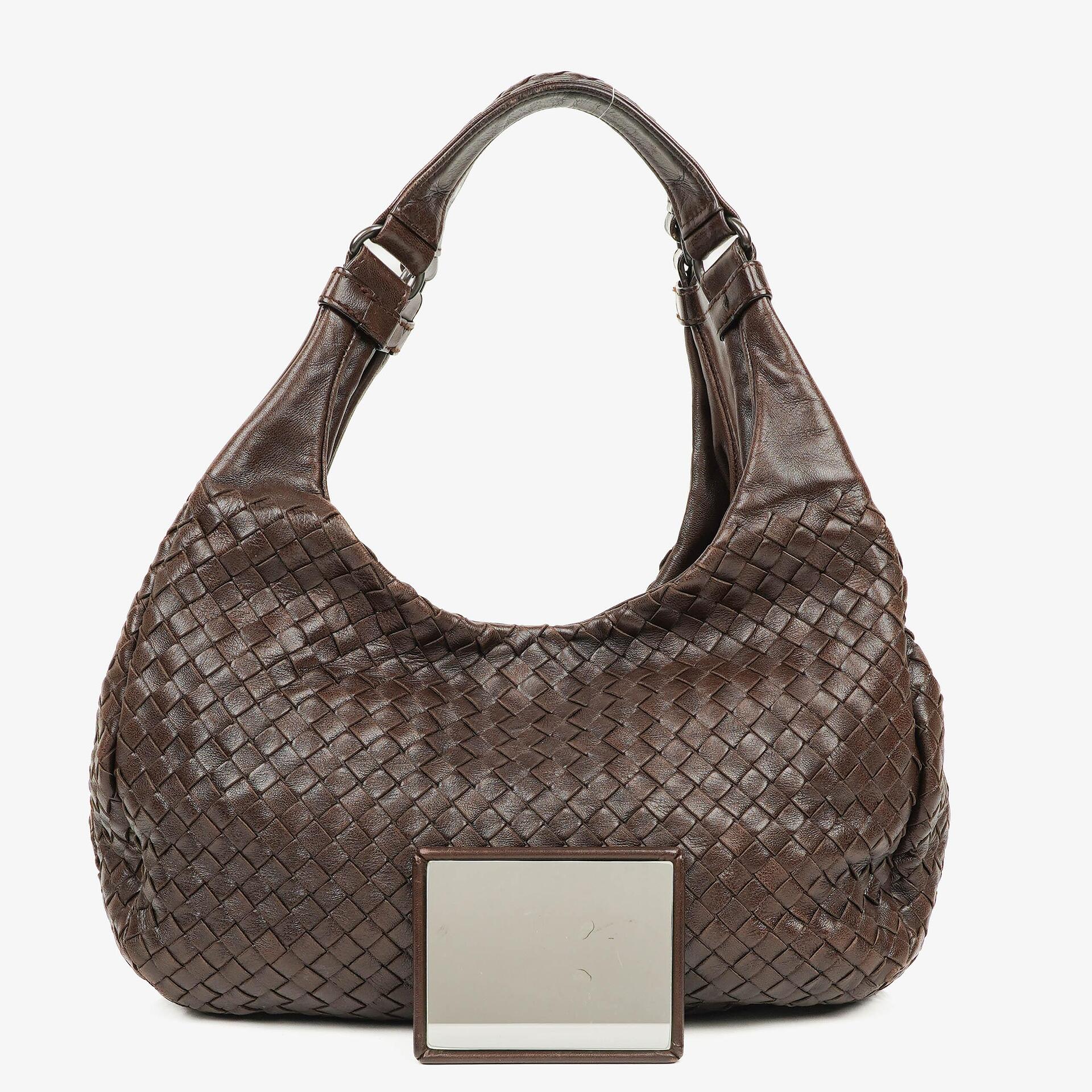 Bottega Veneta Campana Hobo Tasche aus braunem Intrecciato Nappa