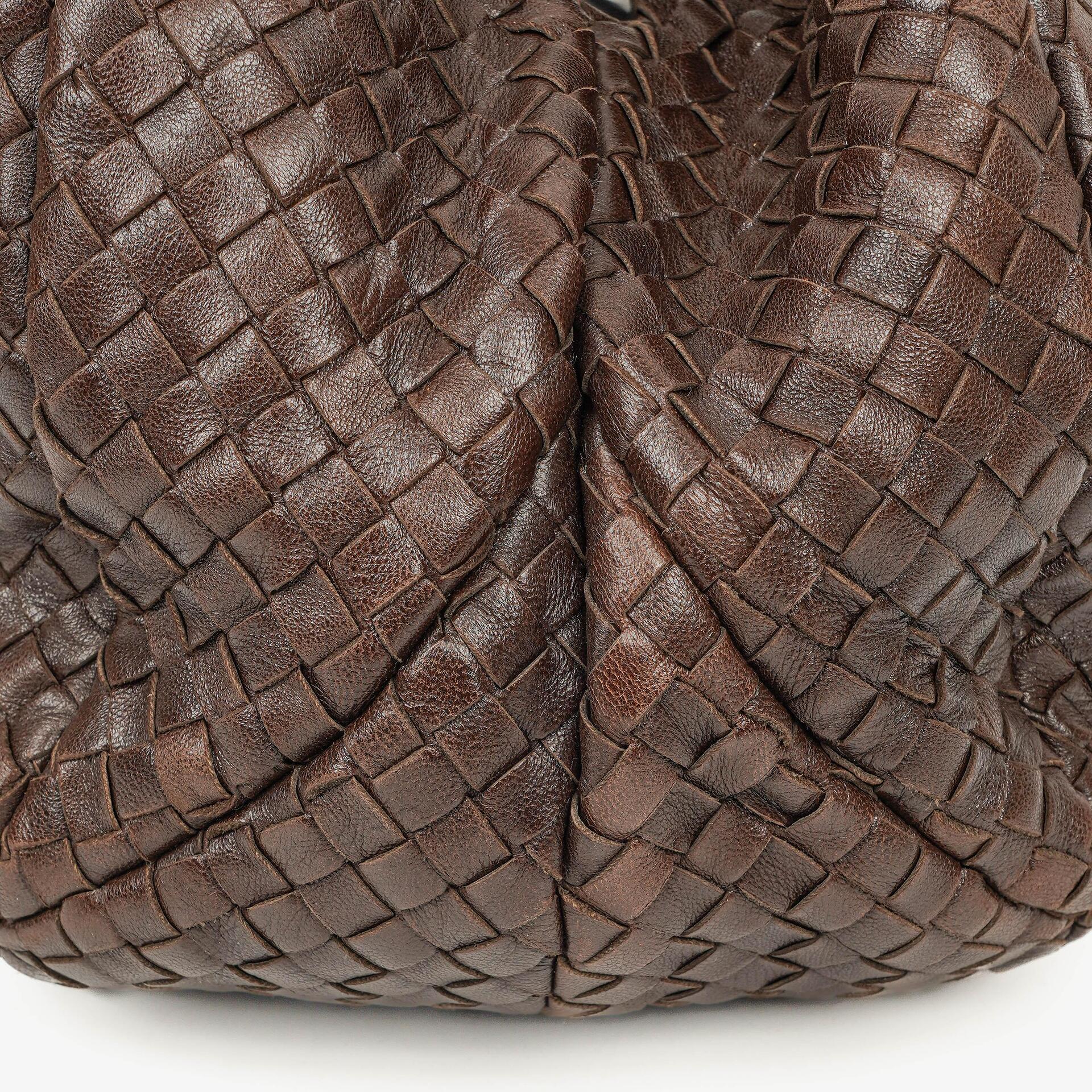 Bottega Veneta Campana Hobo Tasche aus braunem Intrecciato Nappa