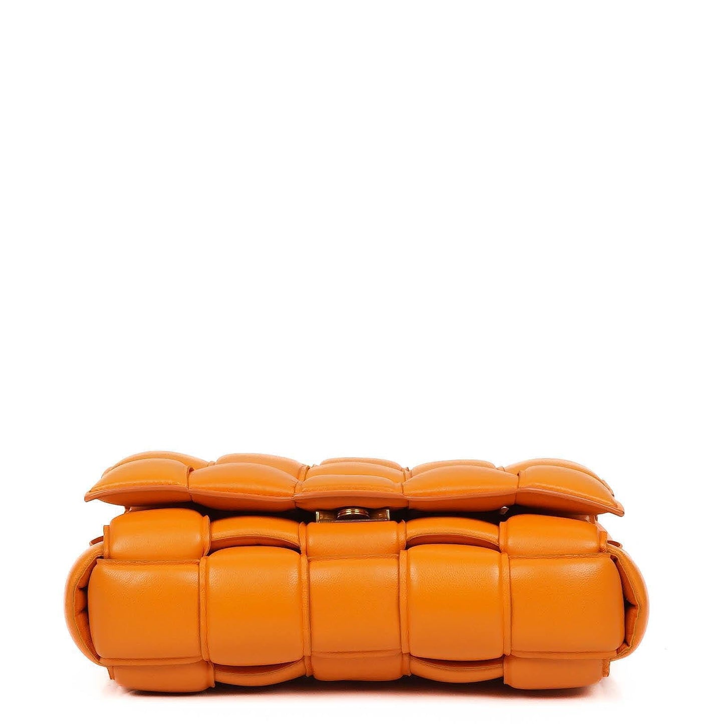 Bottega Veneta Cassette gepolsterte Intrecciato Umhängetasche in Orange