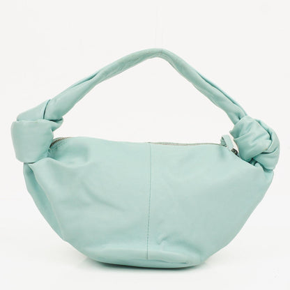 Bottega Veneta Double Knot Clutch aus celesteblauem Leder