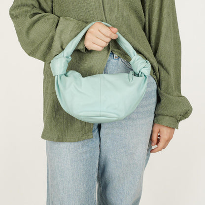 Bottega Veneta Double Knot Clutch aus celesteblauem Leder