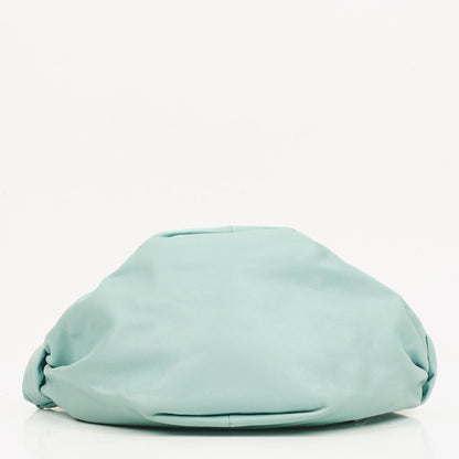 Bottega Veneta Double Knot Clutch aus celesteblauem Leder