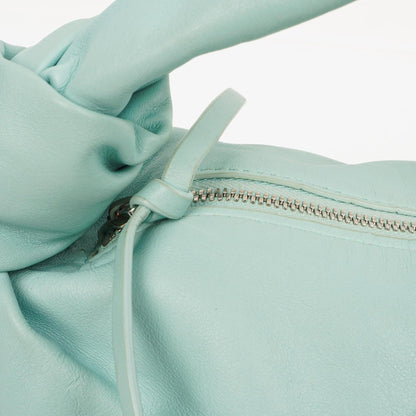 Bottega Veneta Double Knot Clutch aus celesteblauem Leder