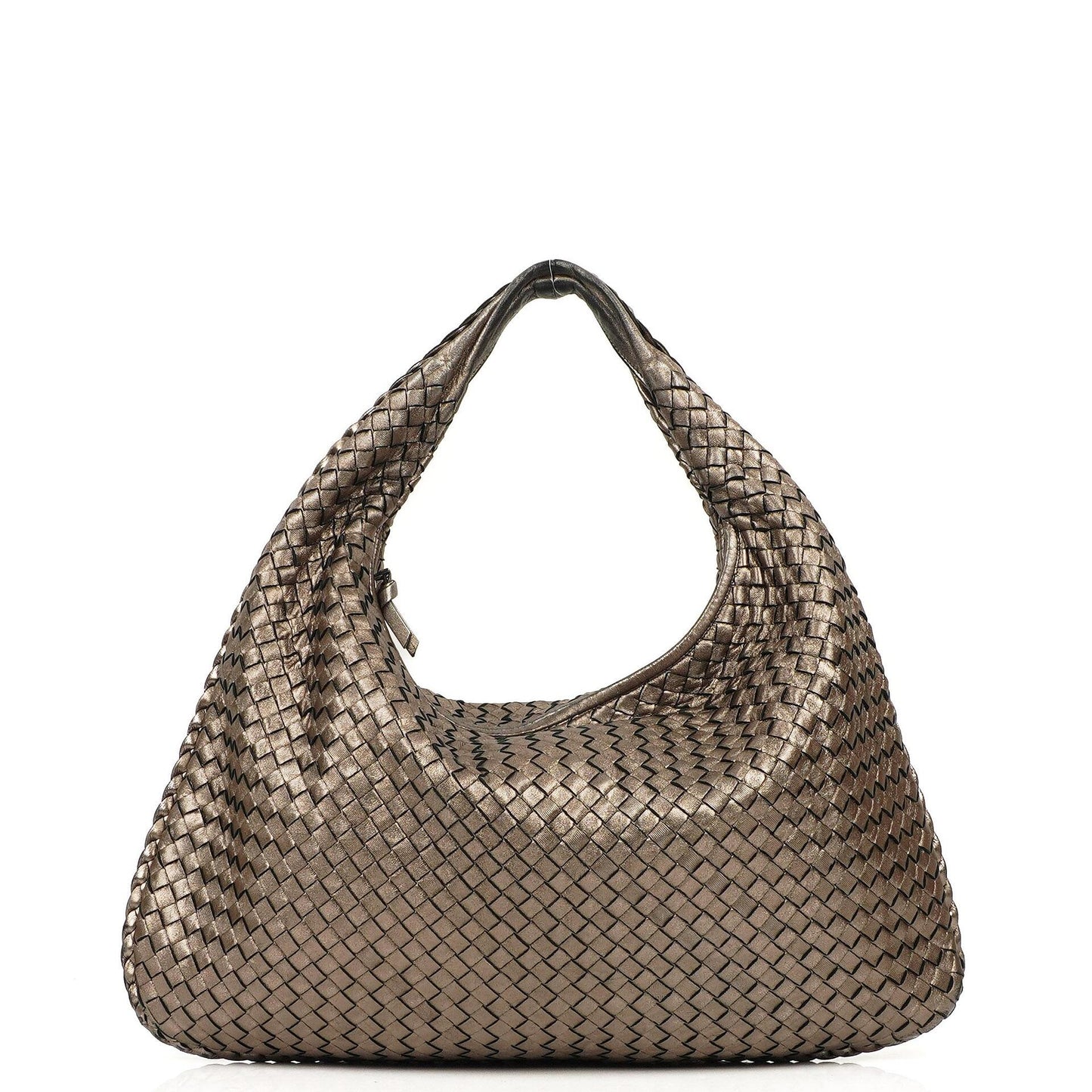 Bottega Veneta Large Veneta Hobo Bag aus Chrom Metallic Nappa Intrecciato