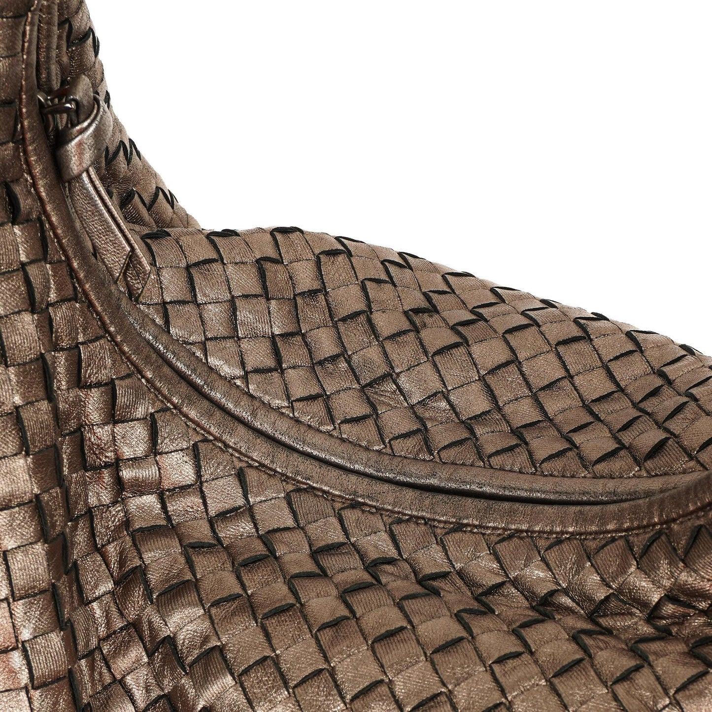 Bottega Veneta Large Veneta Hobo Bag aus Chrom Metallic Nappa Intrecciato