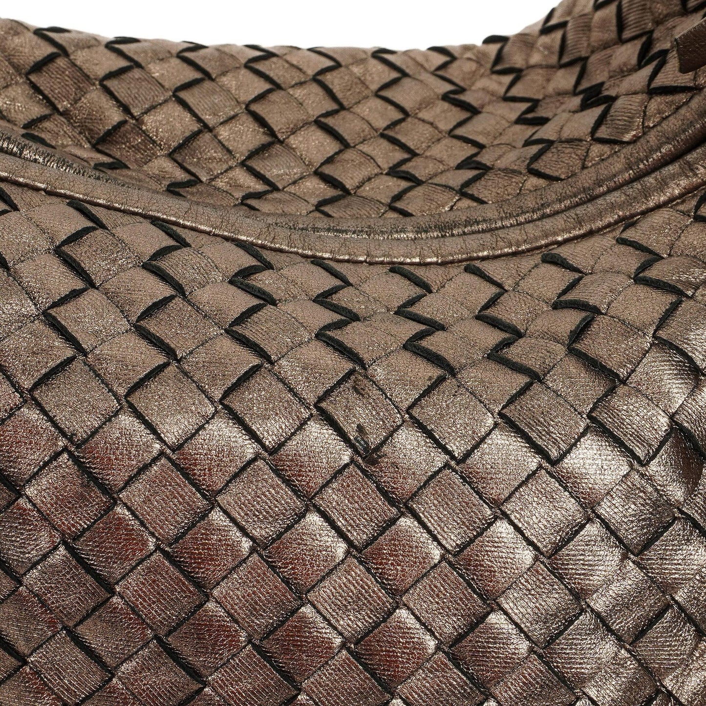 Bottega Veneta Large Veneta Hobo Bag aus Chrom Metallic Nappa Intrecciato