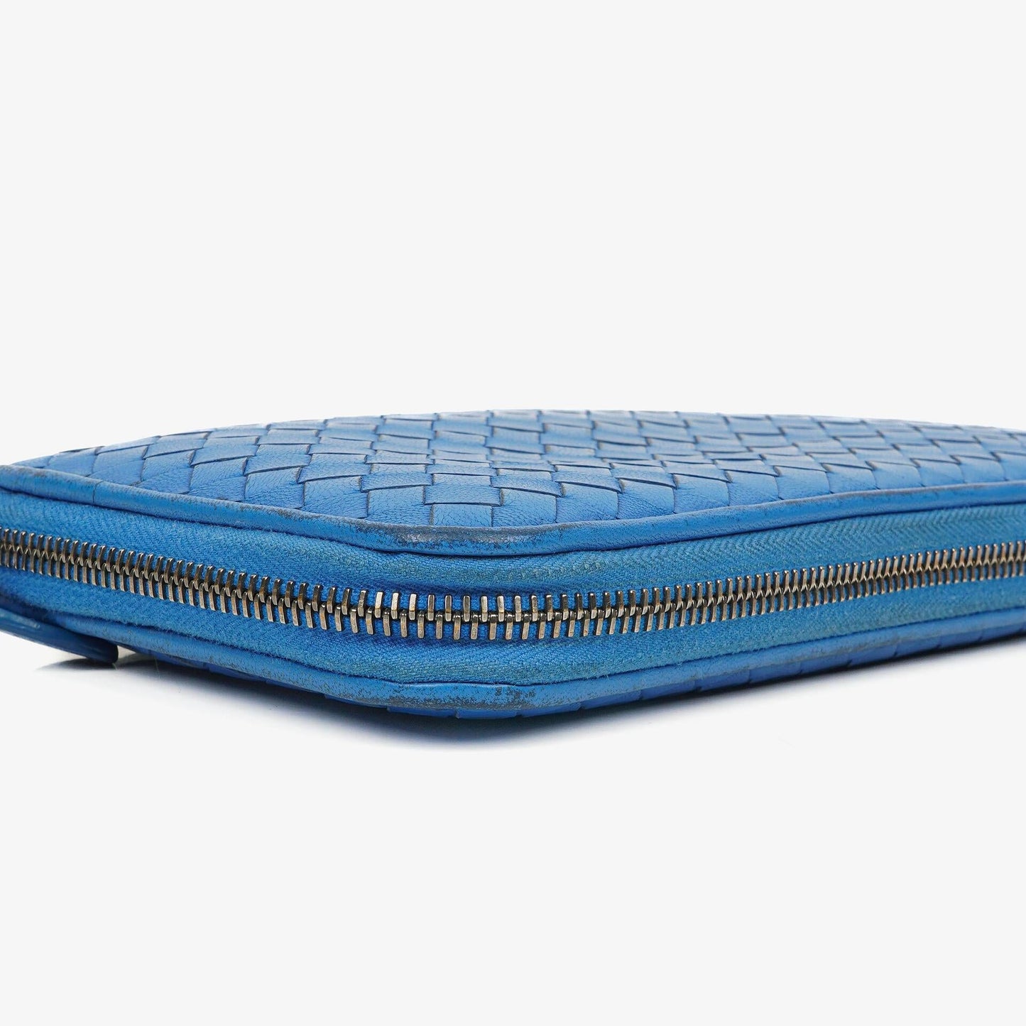 Bottega Veneta Continental Geldbörse aus blauem Intrecciato-Leder