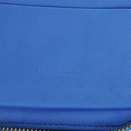 Bottega Veneta Continental Geldbörse aus blauem Intrecciato-Leder