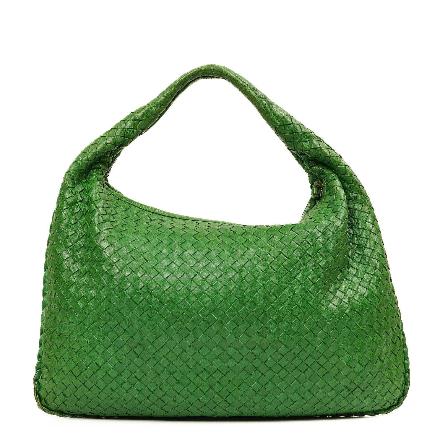 Bottega Veneta Veneta Hobo Tasche Groß aus grünem Nappa Intrecciato