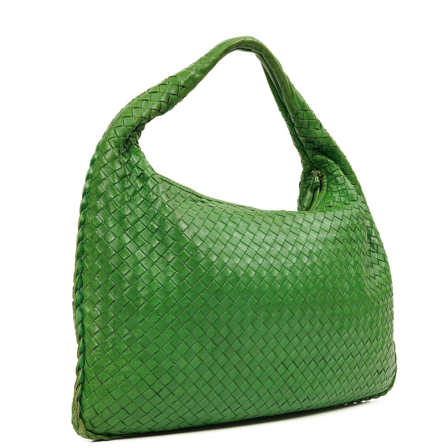 Bottega Veneta Veneta Hobo Tasche Groß aus grünem Nappa Intrecciato